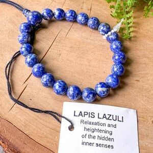 Lapis Lazuli‎ 8mm Adjustable Natural Blue Bracelet Healing Stone Bead
